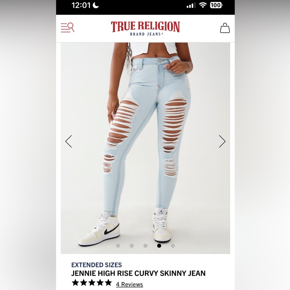 True religion mid rise Jennie curvy skinny Jean